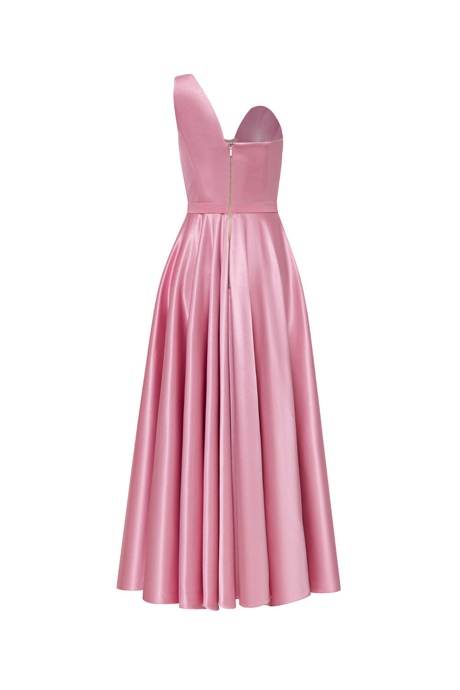 Majorelle A-line Pleated Satin Maxi Dress Gown Dress CHYMEOCHY