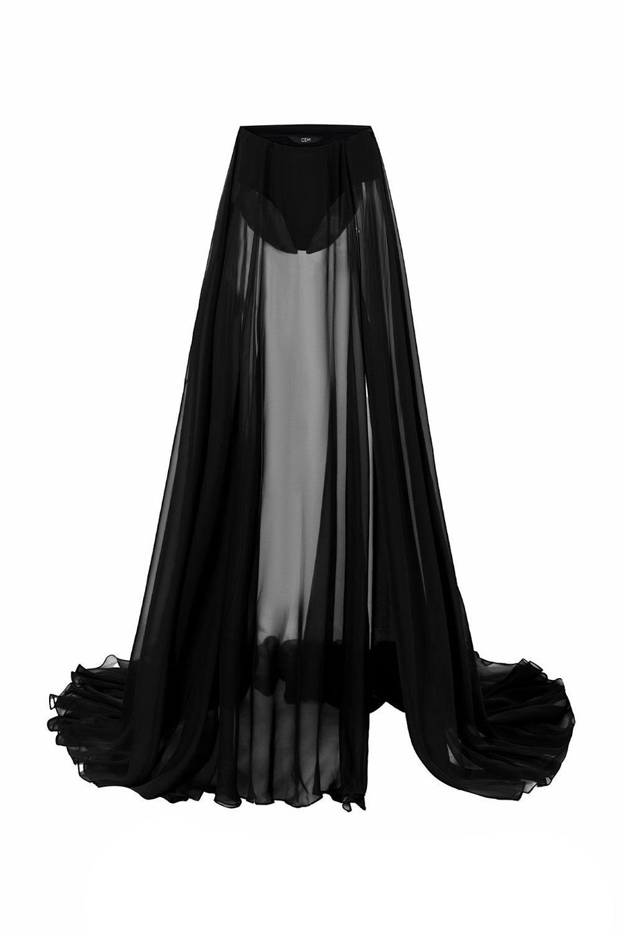 Branson Slit Draped Chiffon Floor Length Skirt Skirt CEM