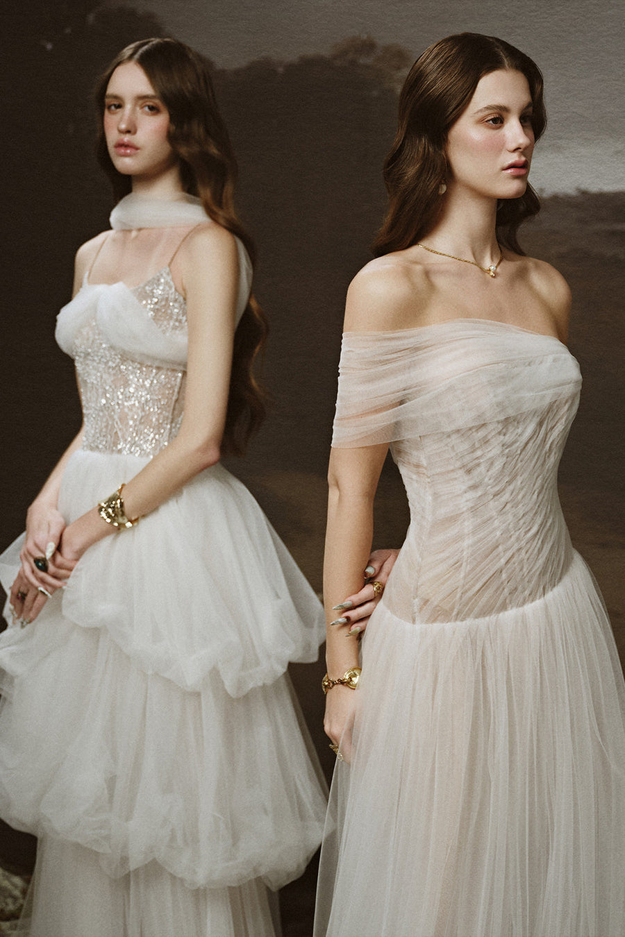 Nuvia Bubble Sleeveless Tulle Floor Length Dress Gown Dress LINH PHUNG