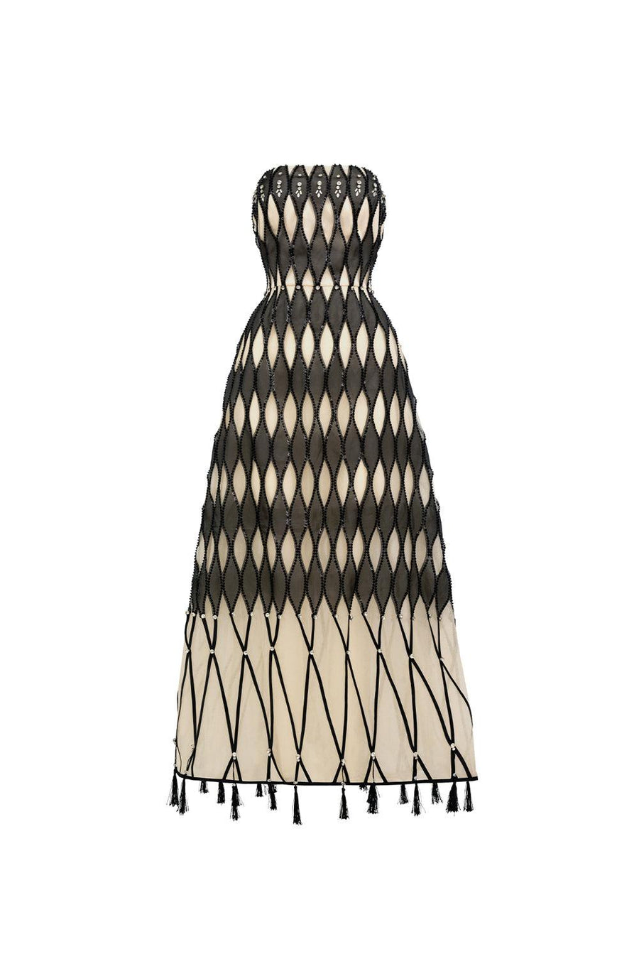 Malakai A-line Straight Across Neck Polyester Maxi Dress 1