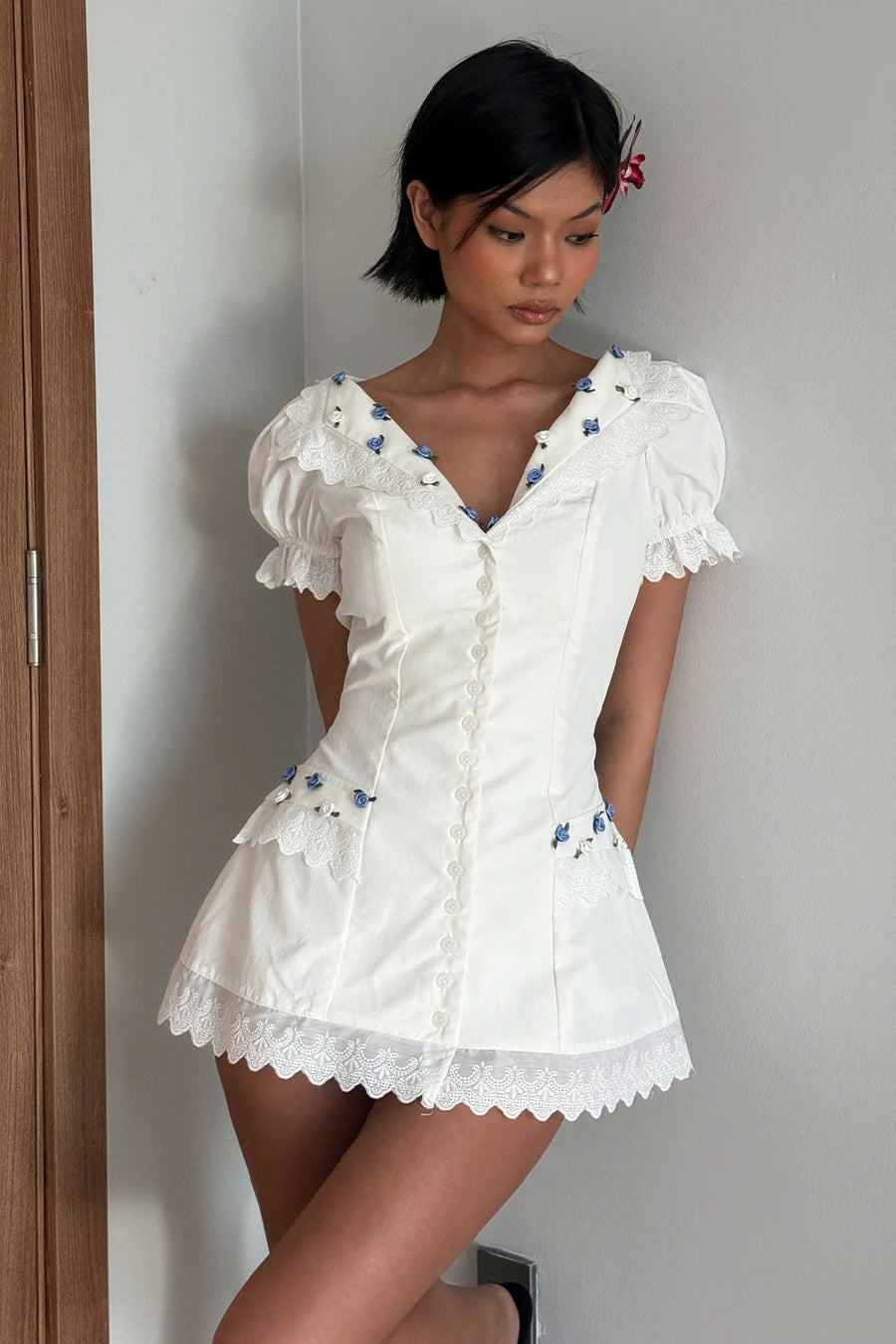 Iris V-Neck Mini Dress 3