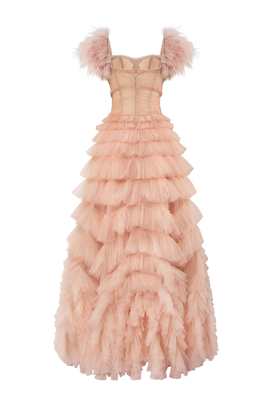 Lyrae Tiered Gathered Mesh Floor Length Dress Gown Dress Calista de Minh Thanh
