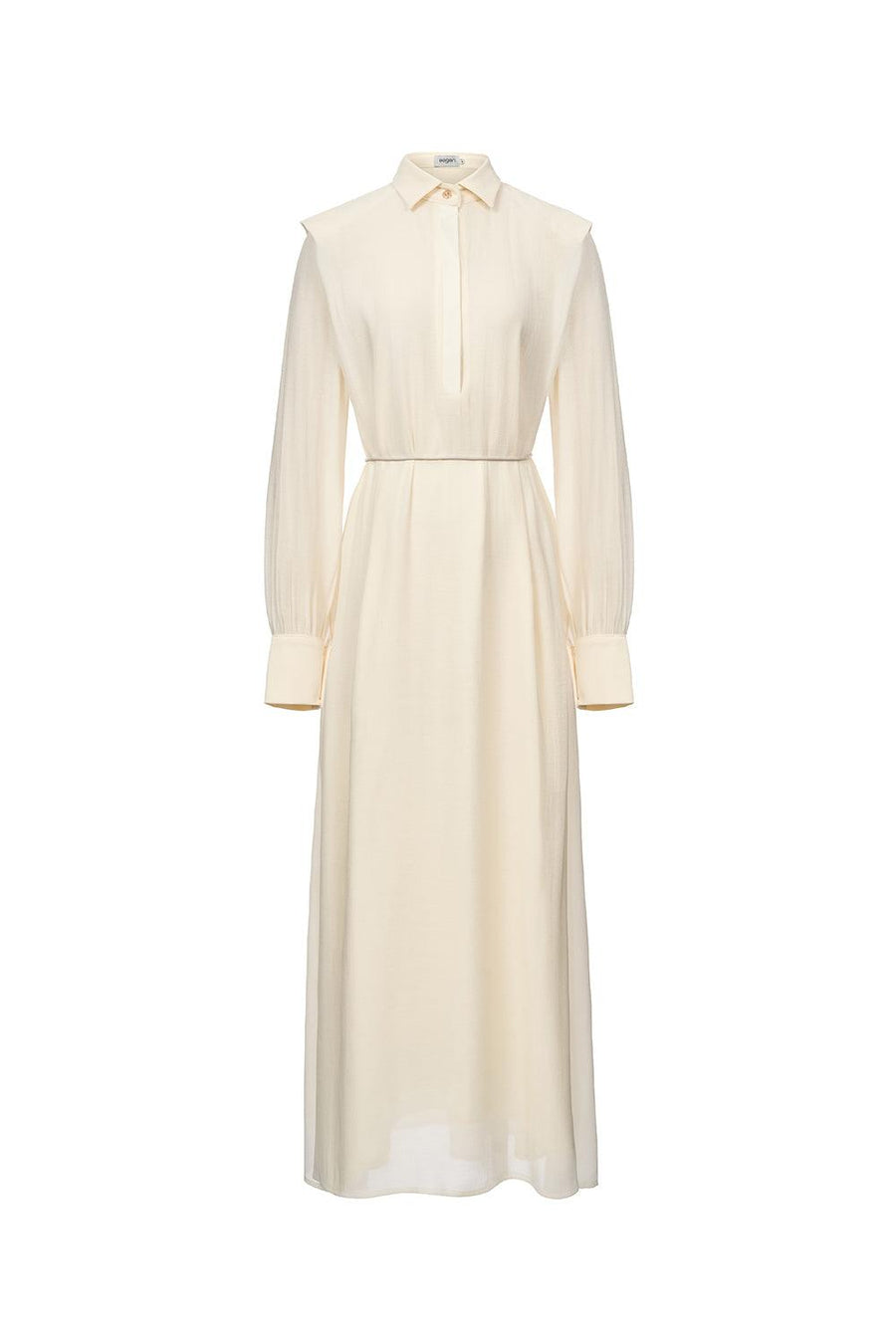 Ophelia Peplum Cuff Sleeved Crinkle Chiffon Ankle Length Dress Maxi Dress Eegen Studio