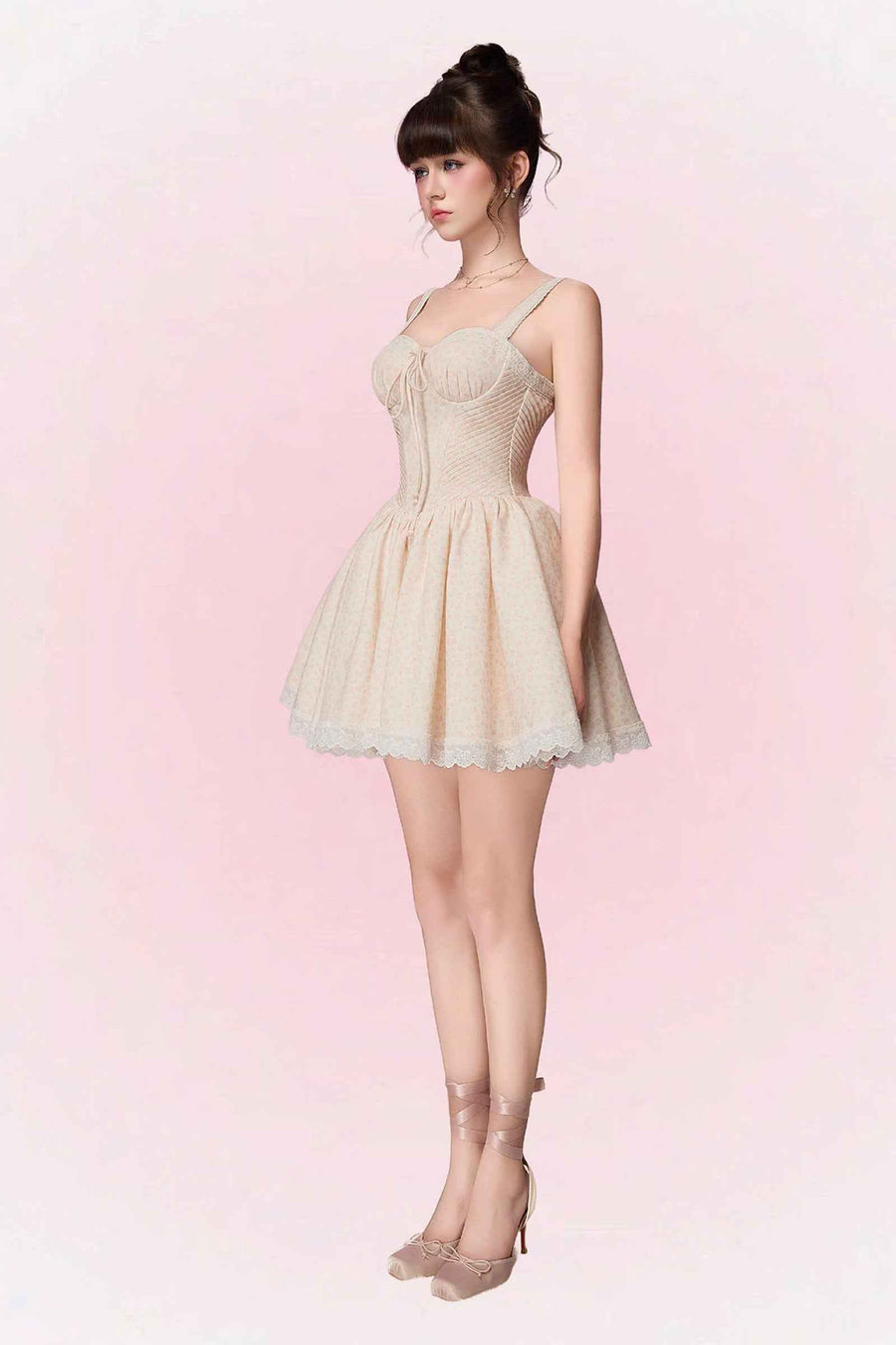 Iris Sweetheart Ribbon Mini Dress