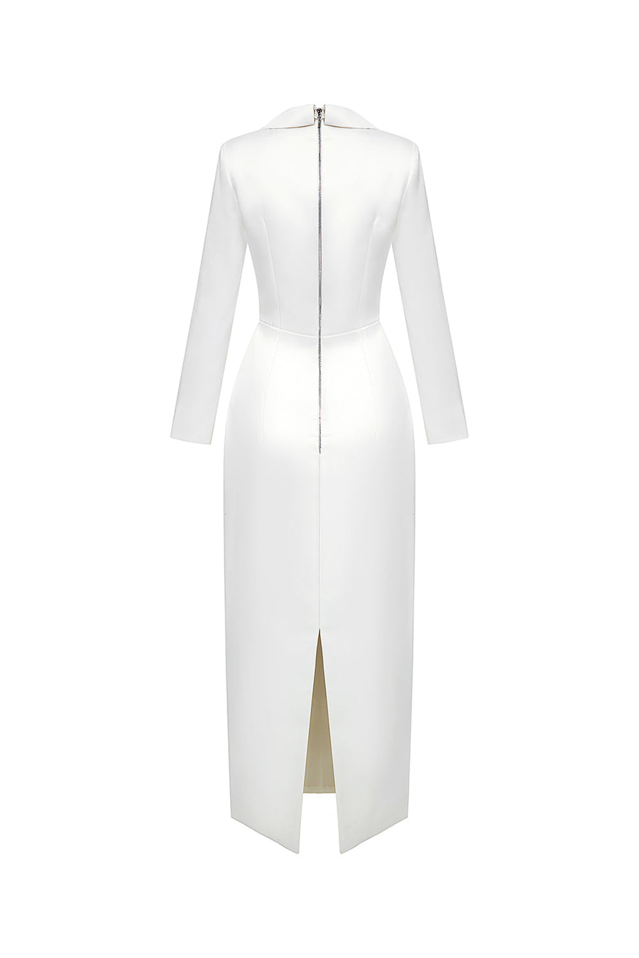 Gleamy Pencil Cowl Neck Silk Satin Calf Length Dress Midi Dress Calista de Minh Thanh