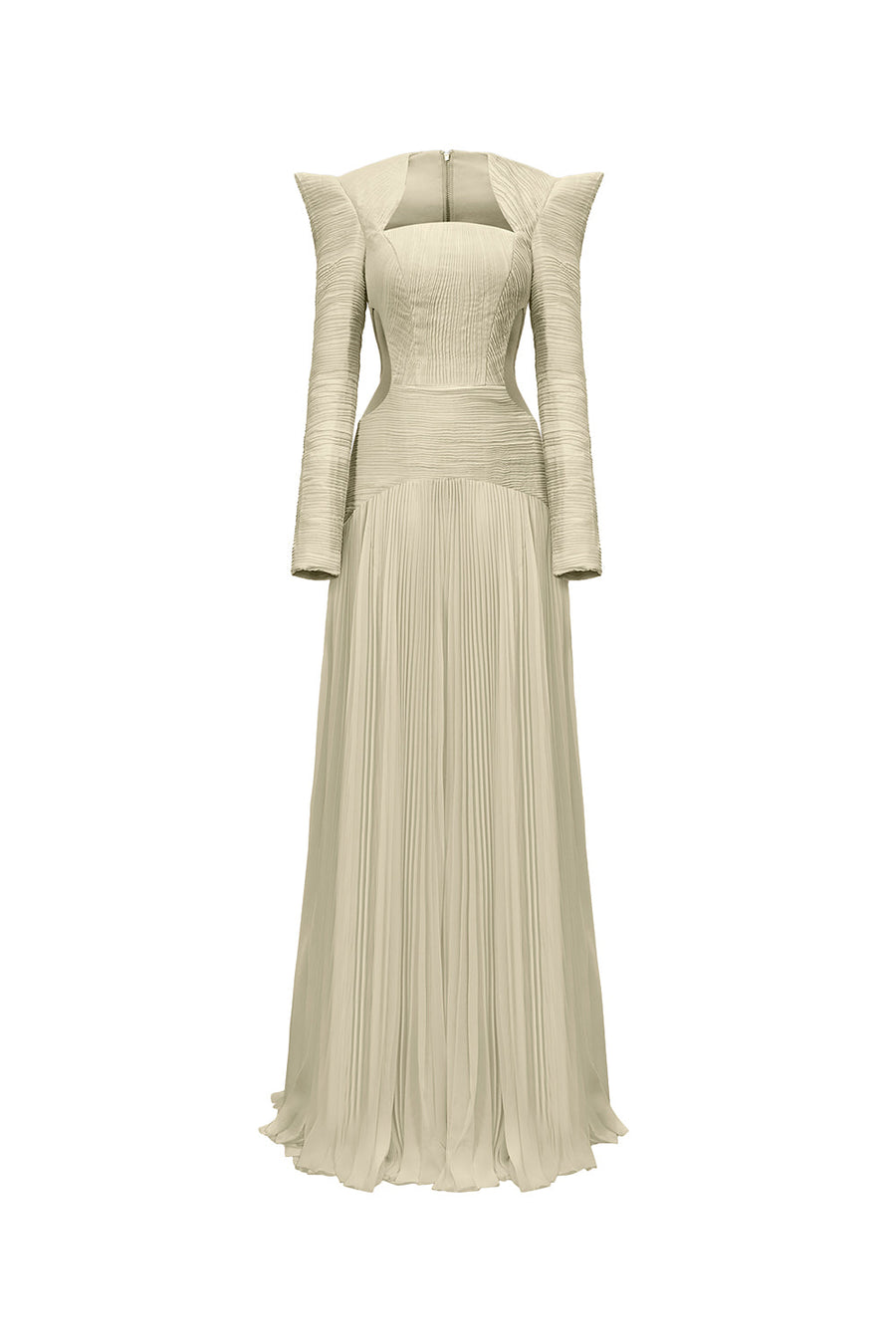Celestial Drop Waist Square Shoulder Chiffon Floor Length Dress Maxi Dress CHYMEOCHY