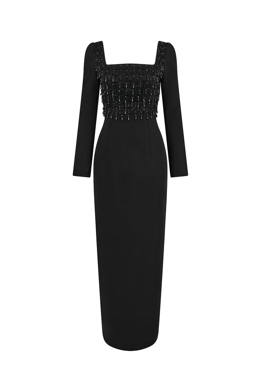 Starlight Sheath Back Slit Poly Silk Ankle Length Dress 1
