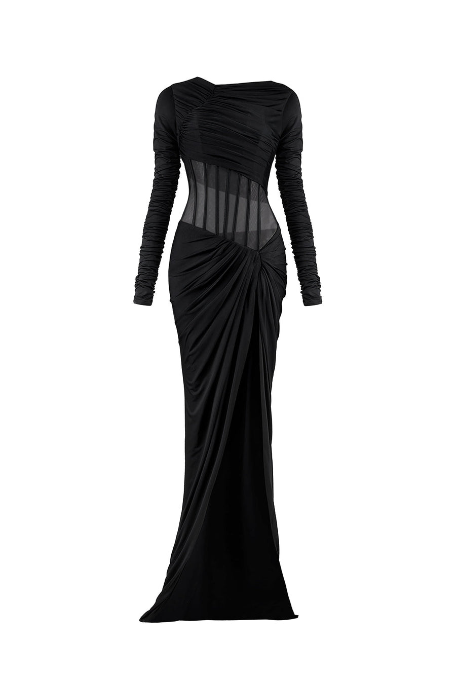 Gianna Slit Corset Waist Spandex Long Length Dress Gown Dress CEM