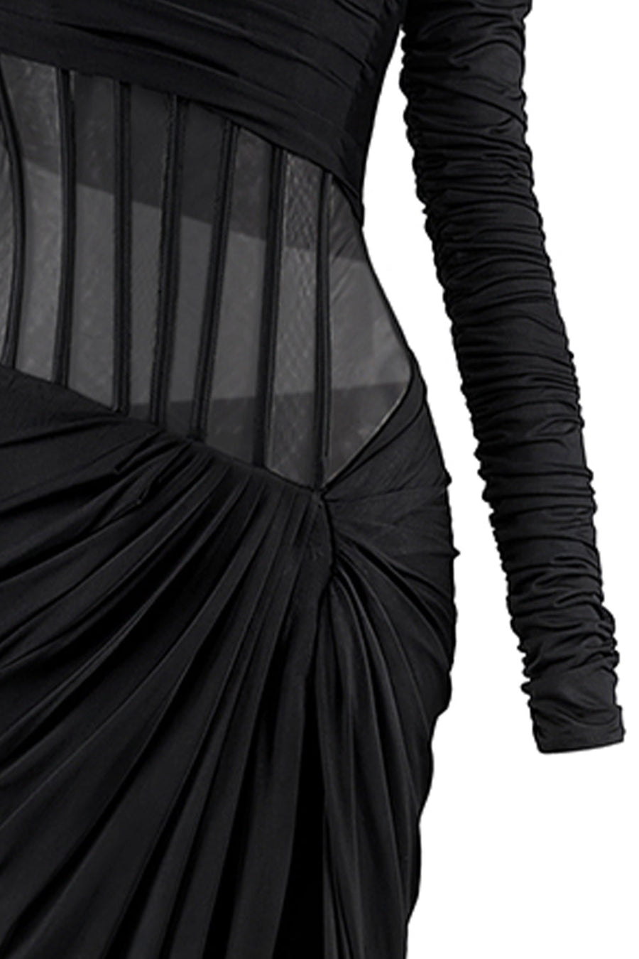 Gianna Slit Corset Waist Spandex Long Length Dress Gown Dress CEM