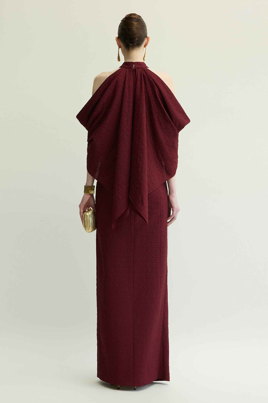 Carlyle I Halter Draped Maxi Dress