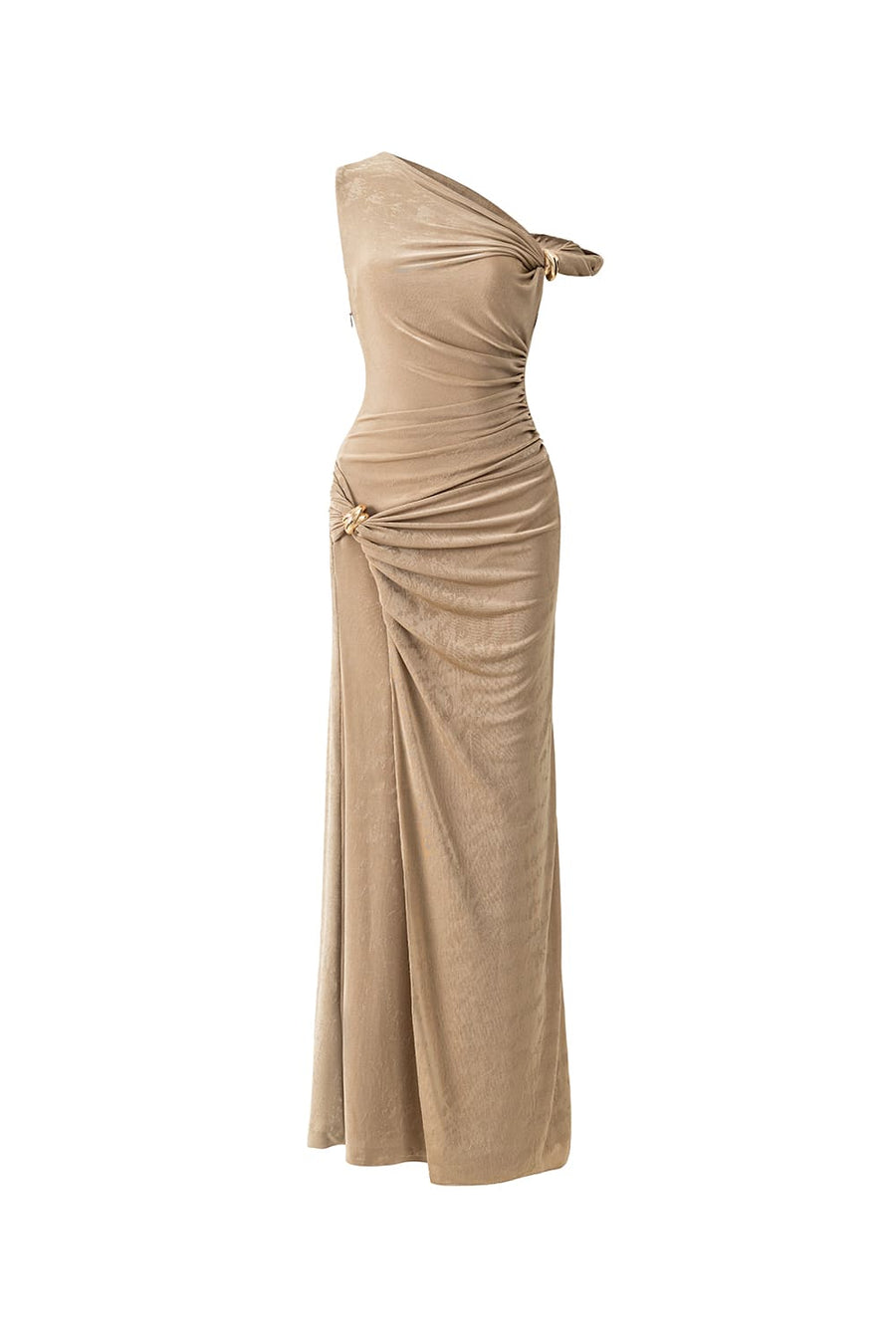 Deline Sheath Gathered Spandex Ankle Length Dress 1