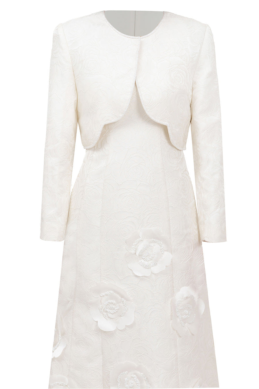 Rosalie A-line Long Sleeved Jacquard Calf Length Set 10