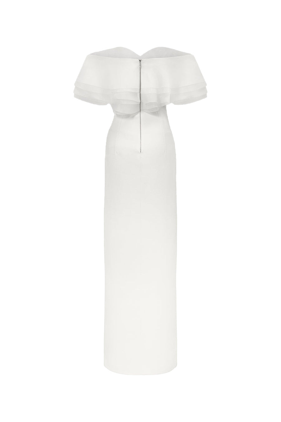 Camellia Slit Off-Shoulder Cotton Floor Length Dress Gown Dress CHYMEOCHY