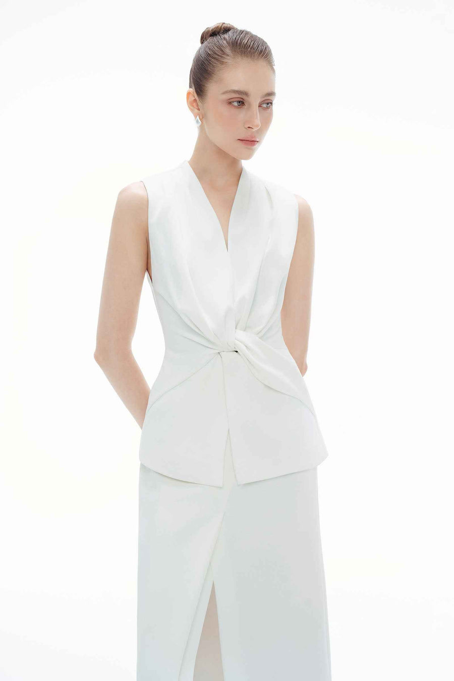 Drapped V-Neck Top