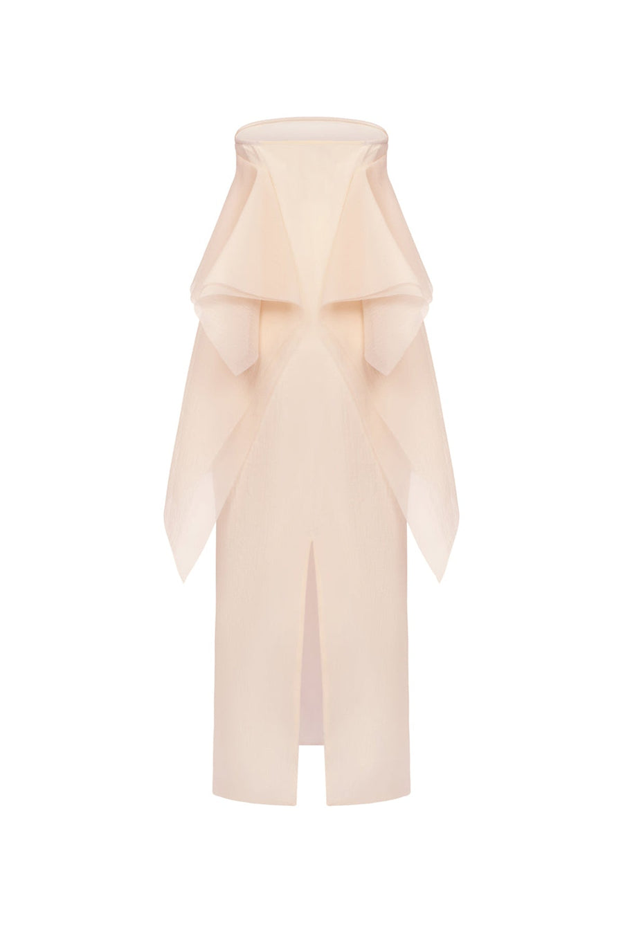 Jannie Straight Ruffle Layer Crinkle Organza Ankle Length Dress 3