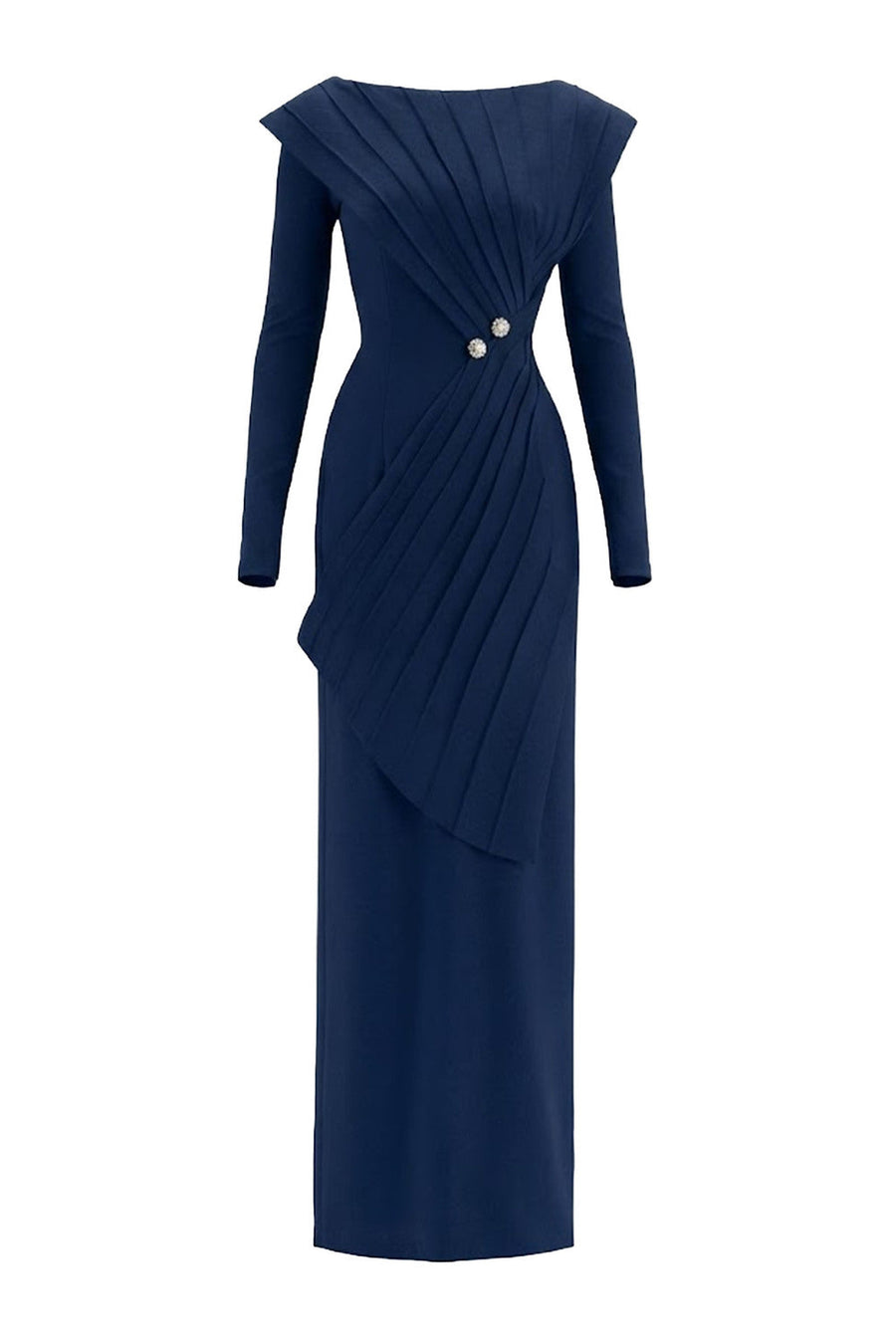 Salvia Sheath Back Slit Cotton Floor Length Dress 9