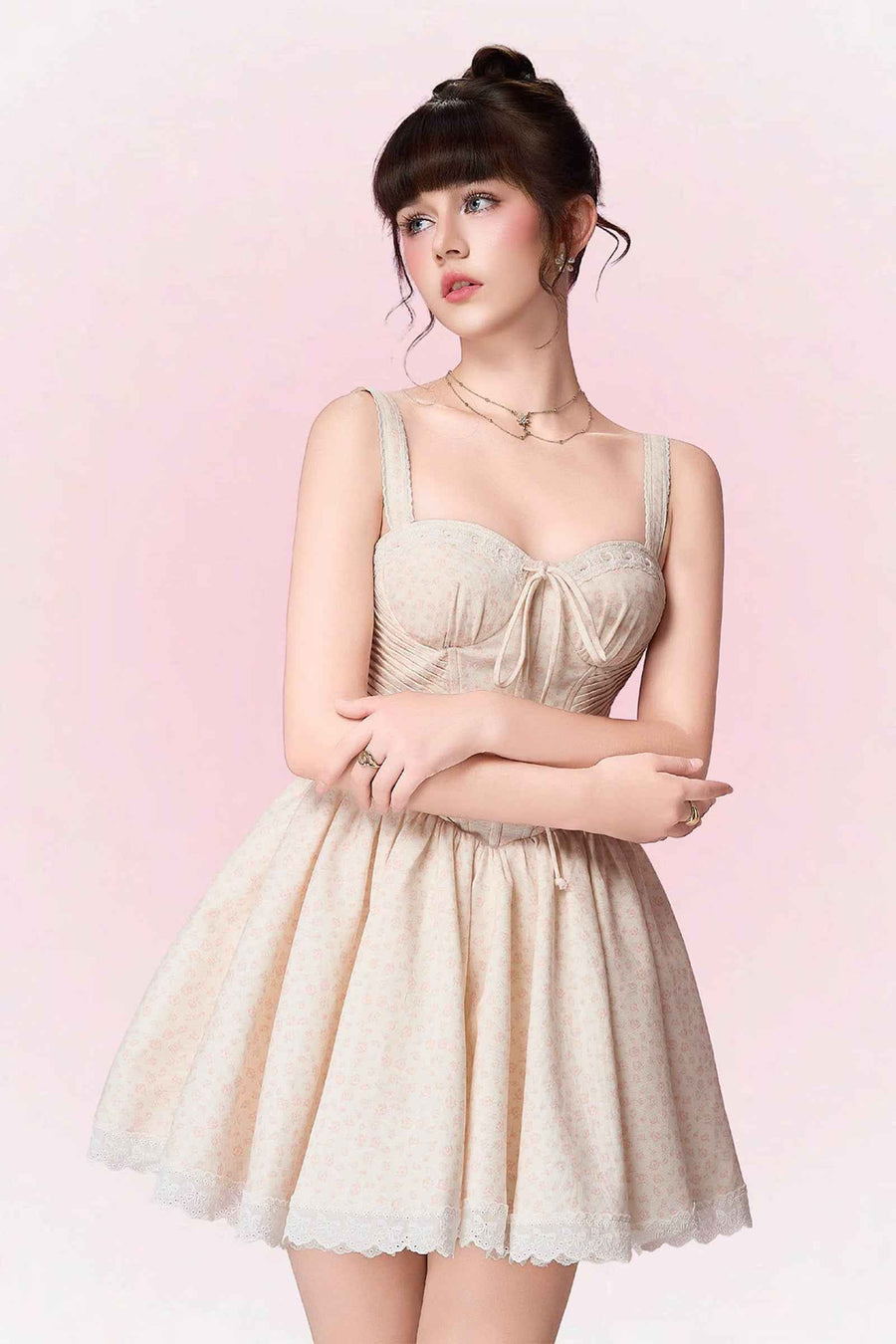 Iris Sweetheart Ribbon Mini Dress