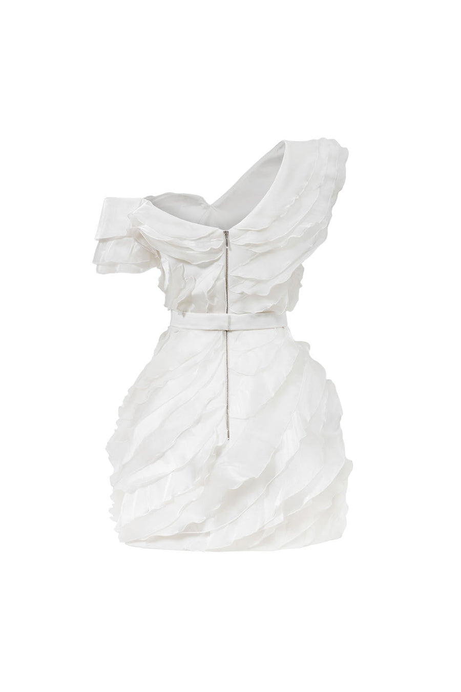 La'Calla A-line Asymmetric Neck Voile Mini Dress Mini Dress CHYMEOCHY