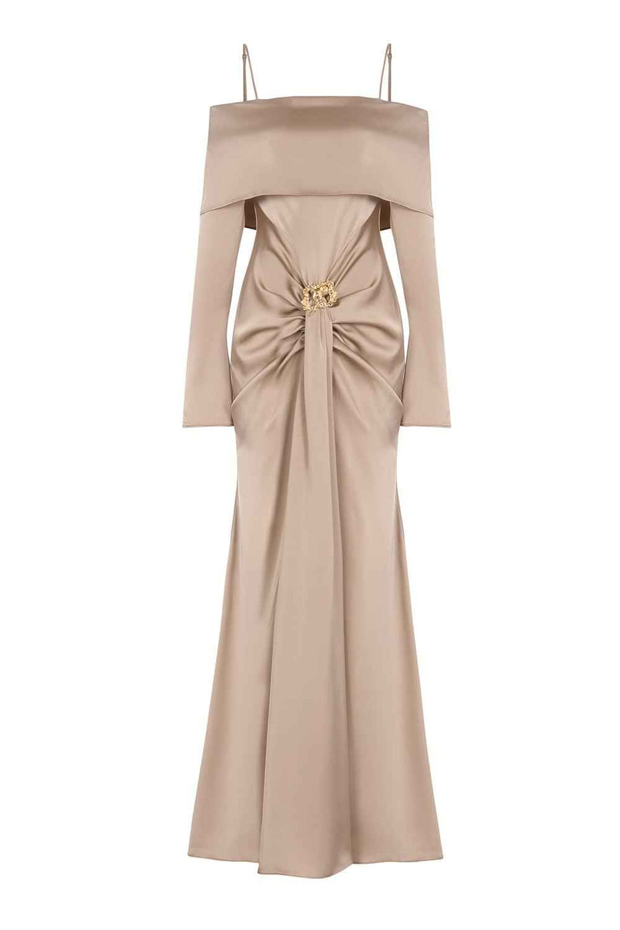 Carmel Sarong Square Neck Silk Ankle Length Dress Maxi Dress LaLING