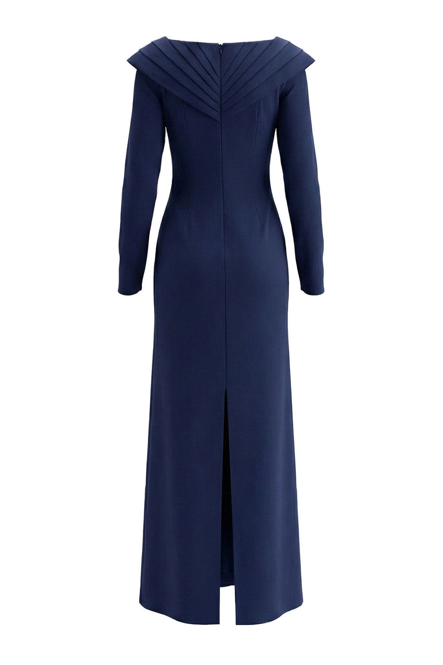 Salvia Sheath Back Slit Cotton Floor Length Dress 10