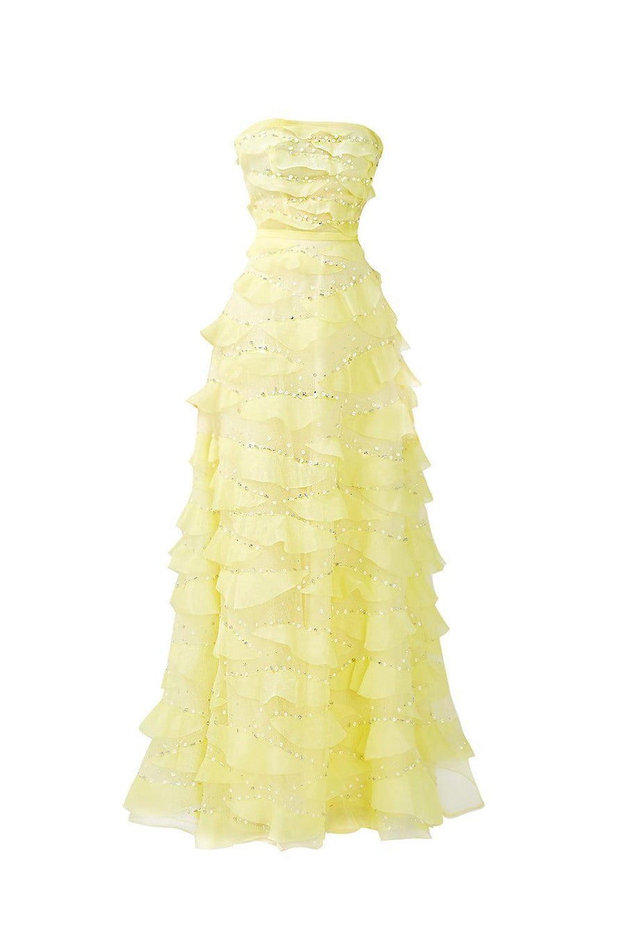 Arjun Strapless Stone Organza Floor Length Dress 8