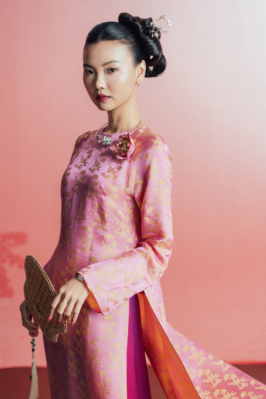 Lien Dan Round Neck Ao Dai Set 2