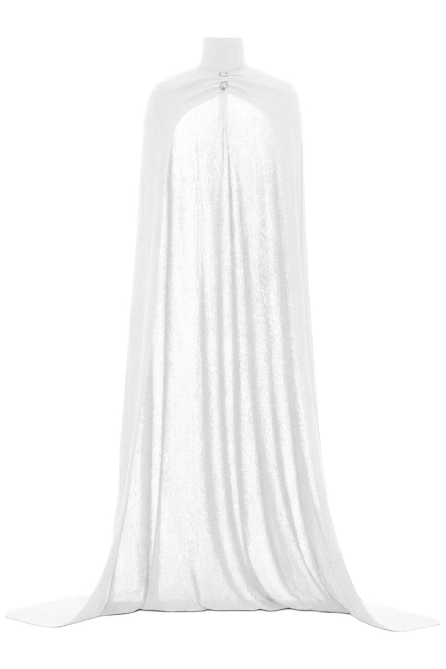 Pansy Straight Turtle Neck Elastic Cotton Floor Length Cape 5