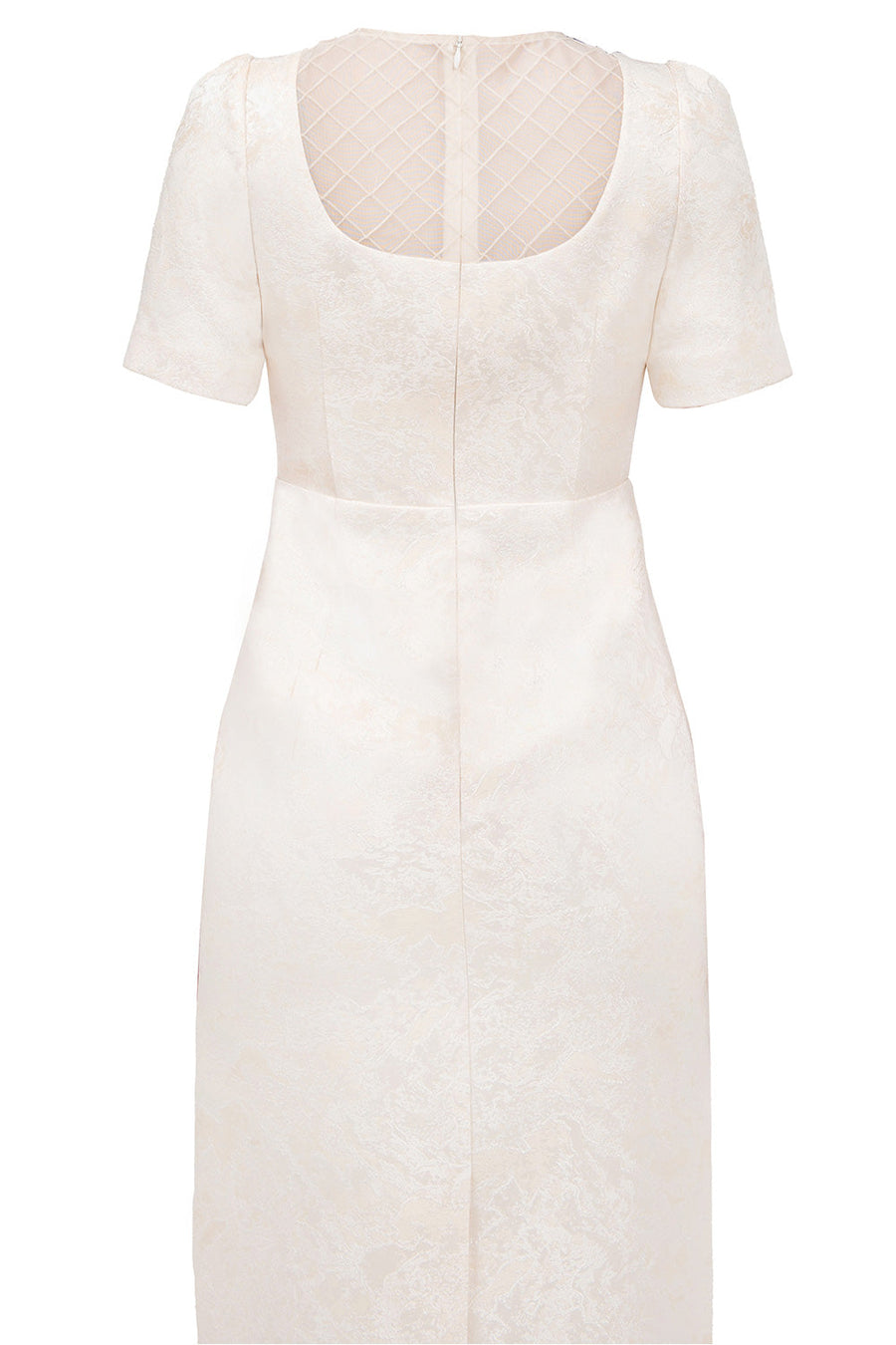 Jennifer Sheath Round Neck Jacquard Midi Dress Midi Dress IVY moda