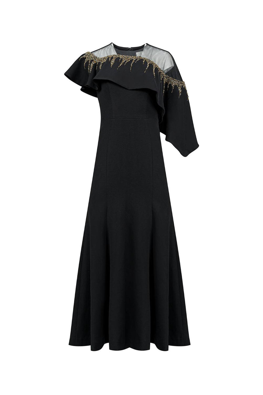 Lyra A-line Asymmetric Twill Ankle Length Dress Maxi Dress CHANCOS