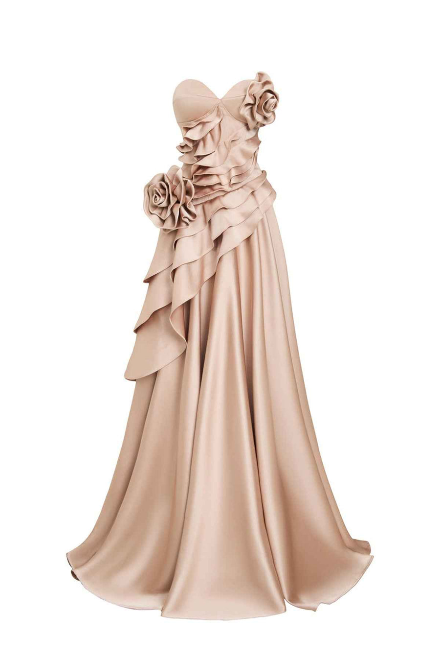 Golden Rose Sweetheart Applique Maxi Dress