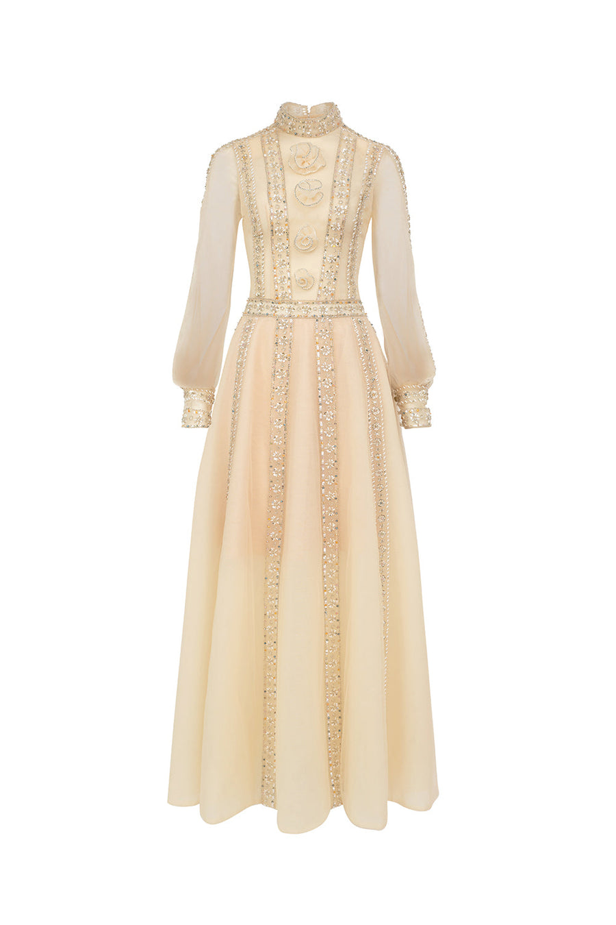 Ramsey A-line Bishop Sleeved Polyester Maxi Dress 1