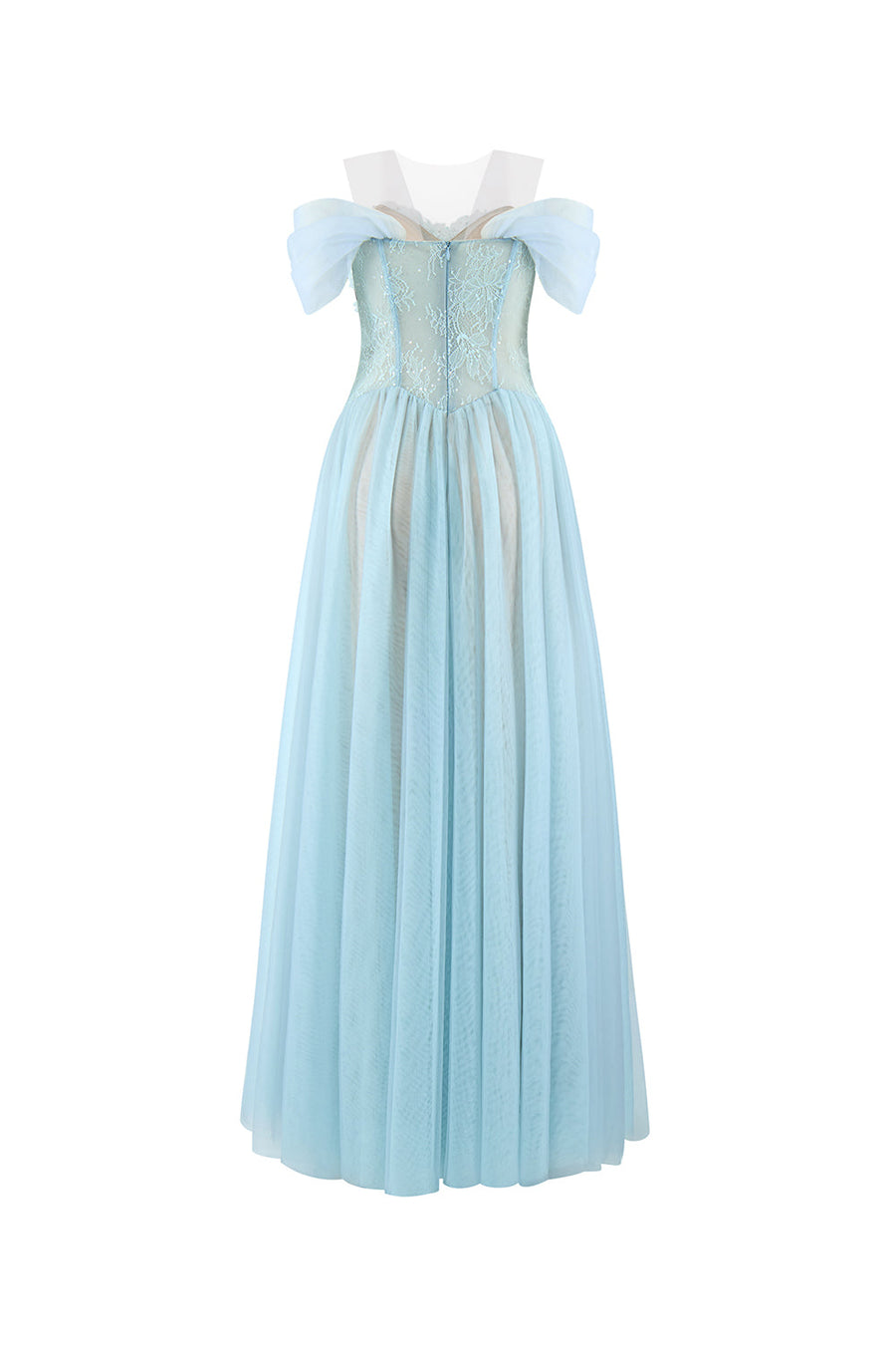 Meliora A-line Illusion Neck Mesh Lace Floor Length Dress Maxi Dress Calista de Minh Thanh