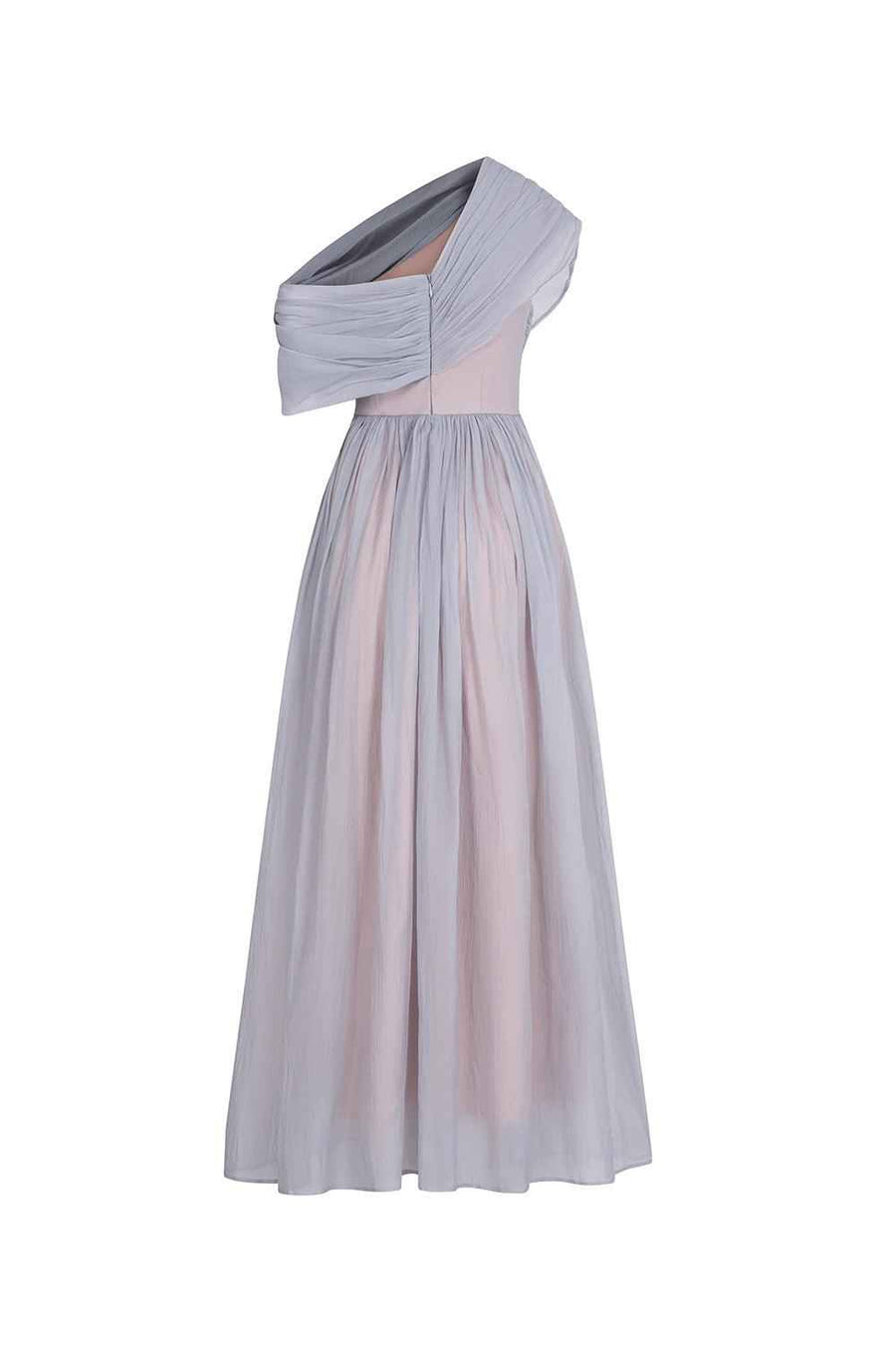 Viella Gathered Draped Organza Ankle Length Dress Maxi Dress LaLING