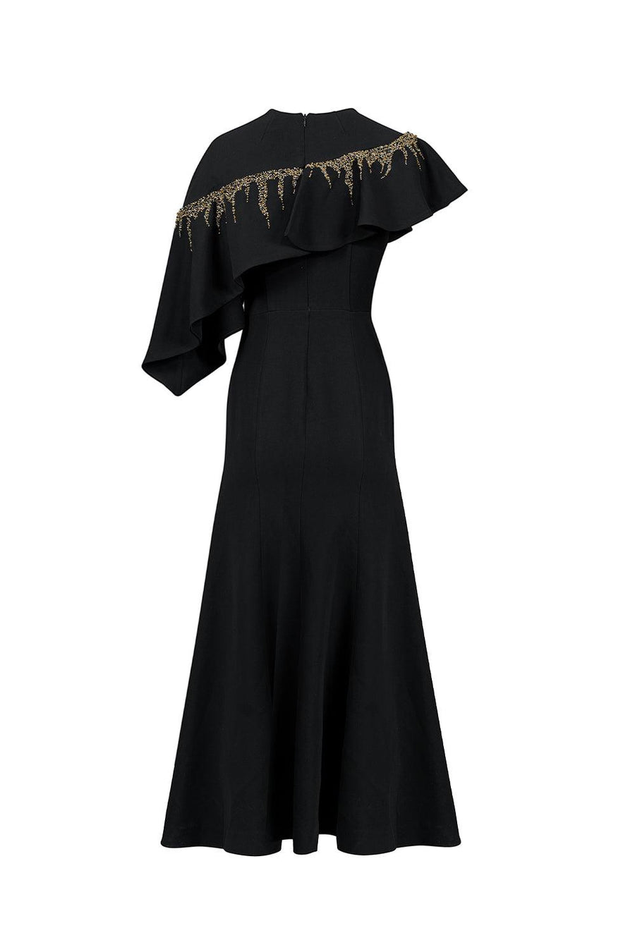 Lyra A-line Asymmetric Twill Ankle Length Dress Maxi Dress CHANCOS