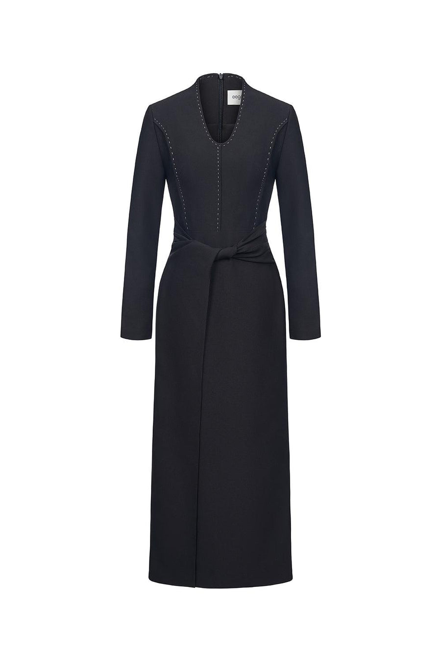 Elara Sheath V-Neck Cotton Blend Midi Dress Midi Dress Eegen Studio