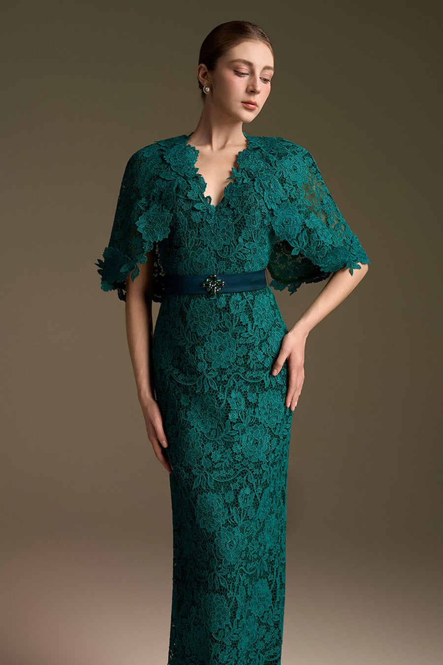 Delphine Cape Sleeve Maxi Dress 4