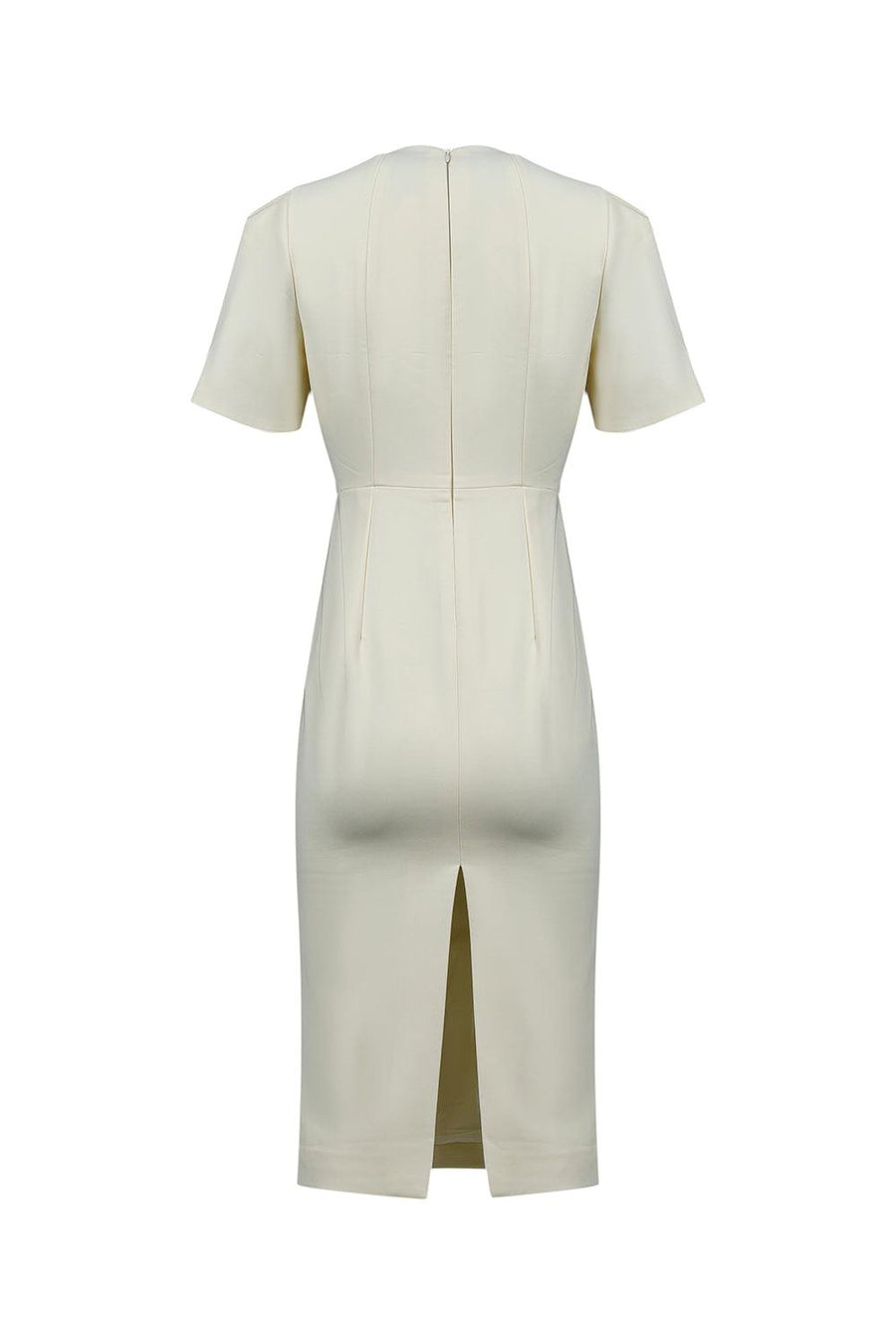 Reborn Pencil Short Sleeved Gabardine Midi Dress Midi Dress CHANCOS