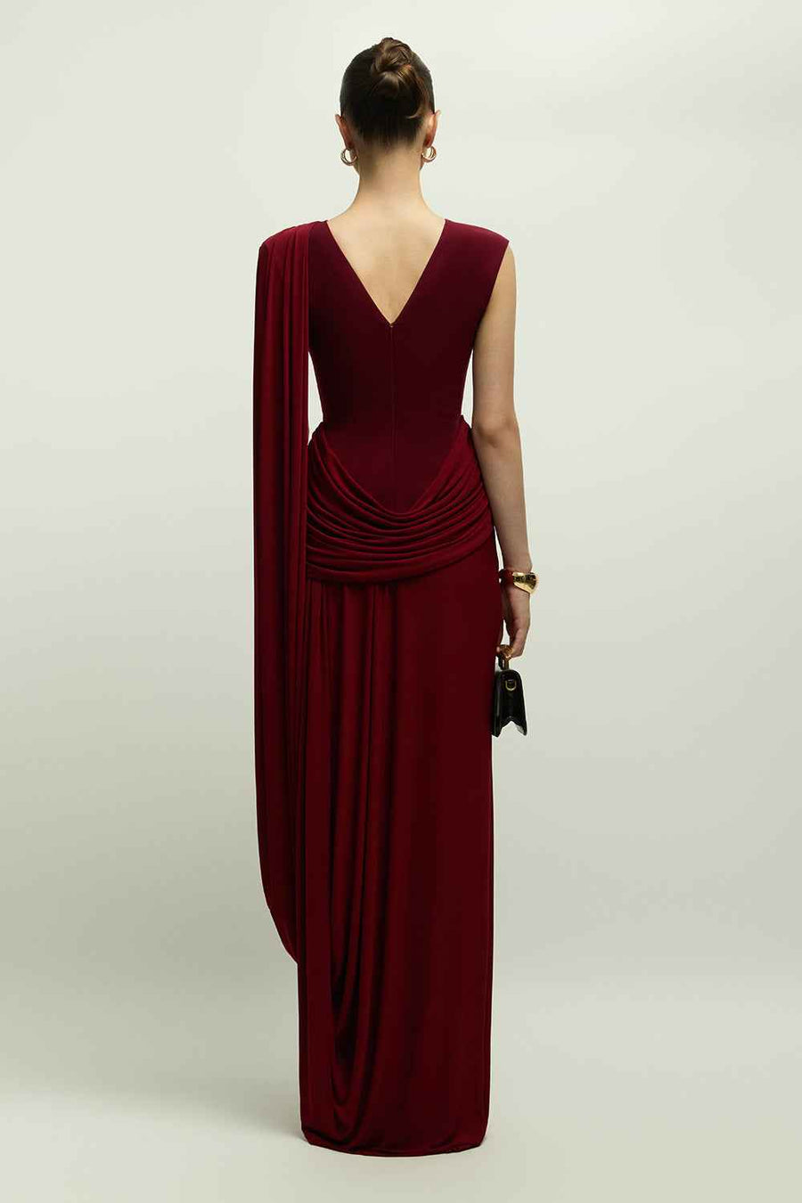 Savannal Split Sleeve Draped Maxi Dress