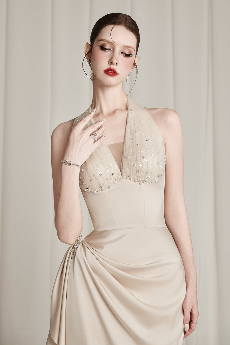 Clytia Draped Midi Dress 6