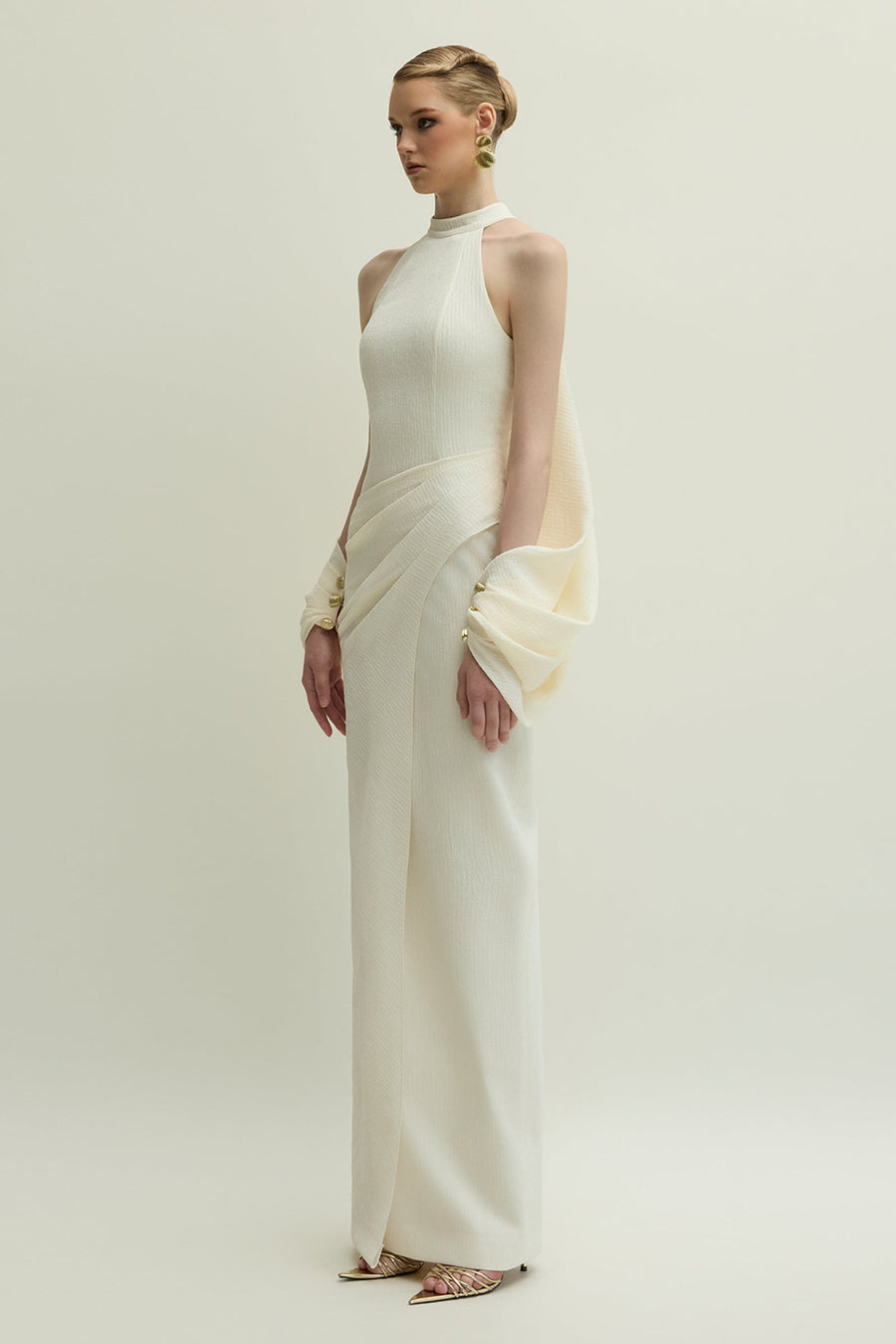 Carlyle II Halter Draped Maxi Dress 5