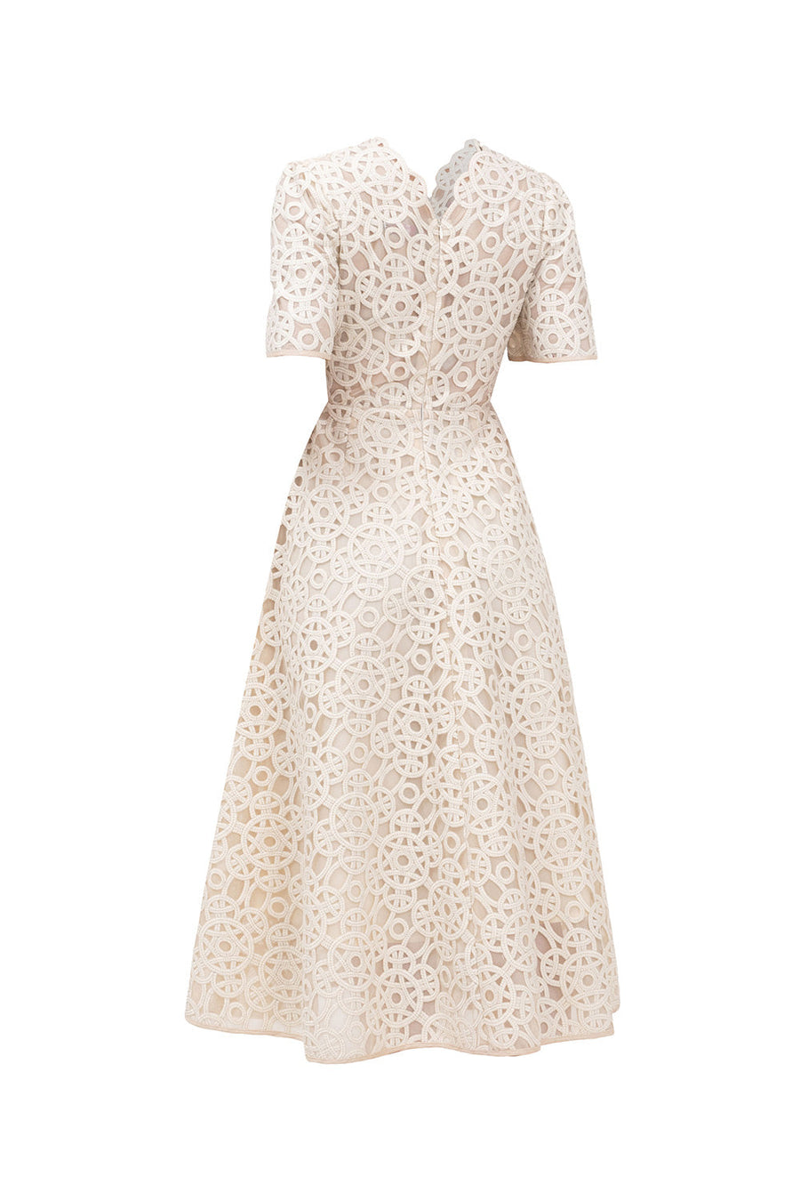 Bethany A-line V-Neck Lace Midi Dress Midi Dress IVY moda