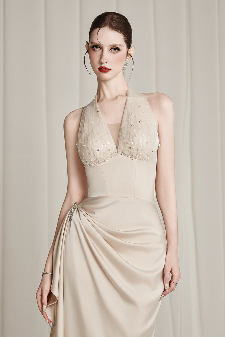Clytia Draped Midi Dress 7