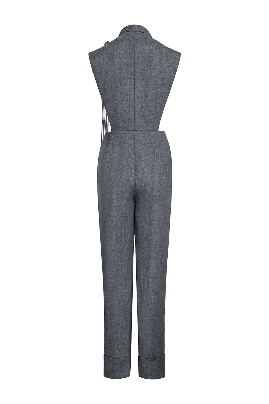 Rhodes Straight Slim Leg Felt Ankle Length Jumpsuit 5