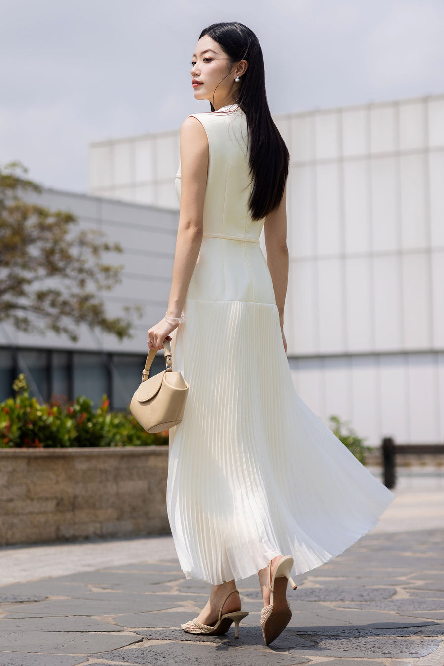 Uyen Van Pleated Midi Dress 2