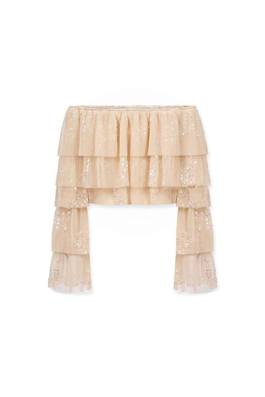 Freya Layered Off-Shoulder Tulle Top