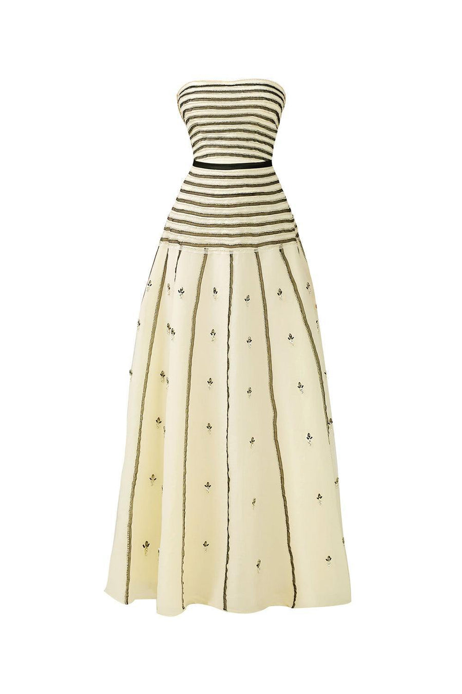Cline Strapless Stone Organza Floor Length Dress 7
