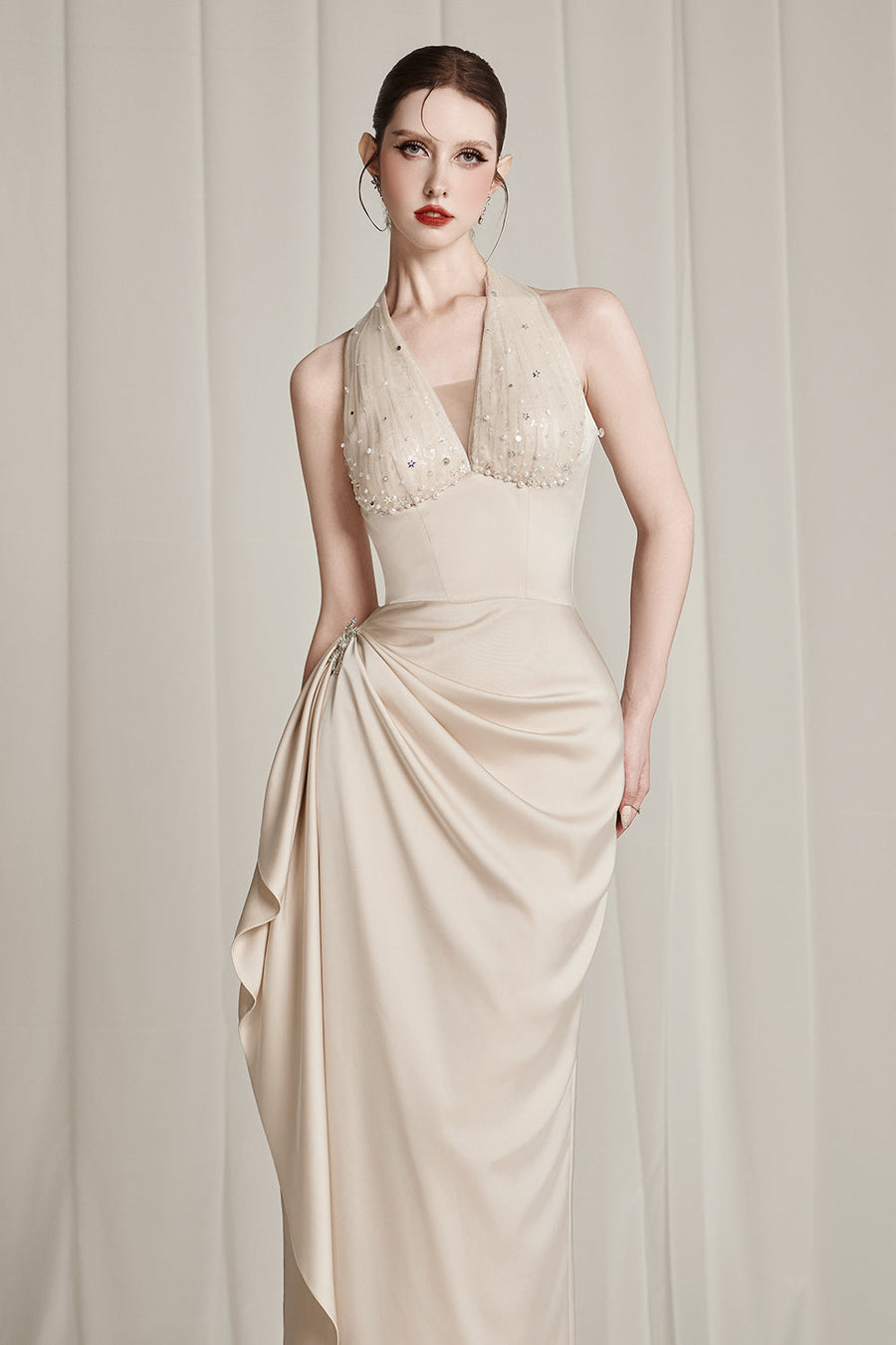 Clytia Draped Midi Dress 5