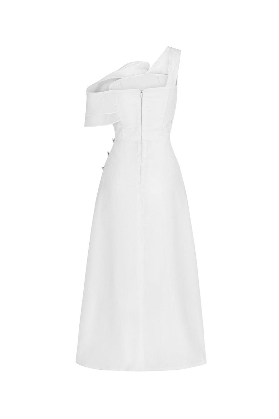 Adora A-line Asymmetric Neck Silk Organza Ankle Length Dress Maxi Dress LaLING
