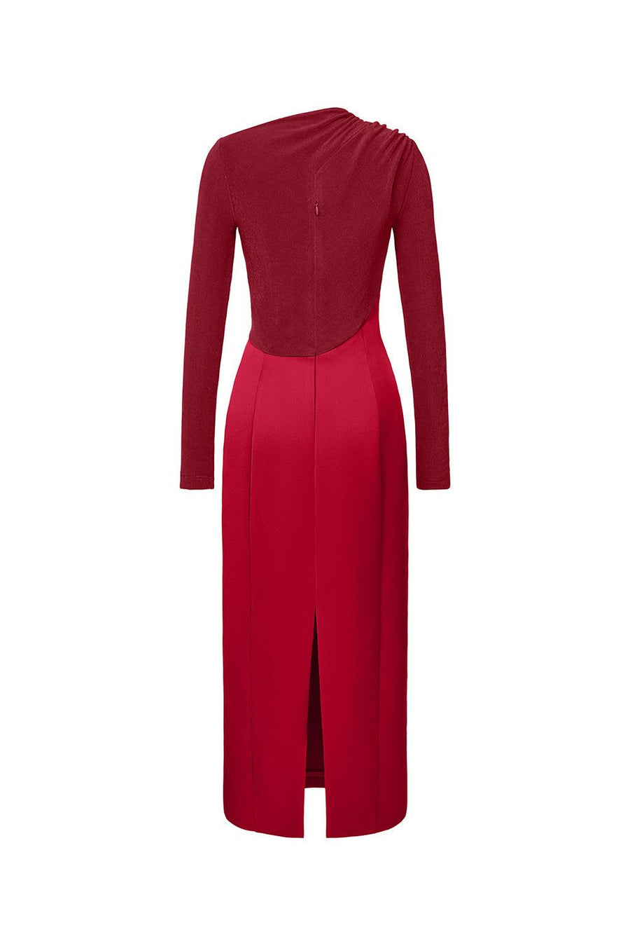 Eleanor Sheath Asymmetric Neck Taffeta Midi Dress Midi Dress Eegen Studio
