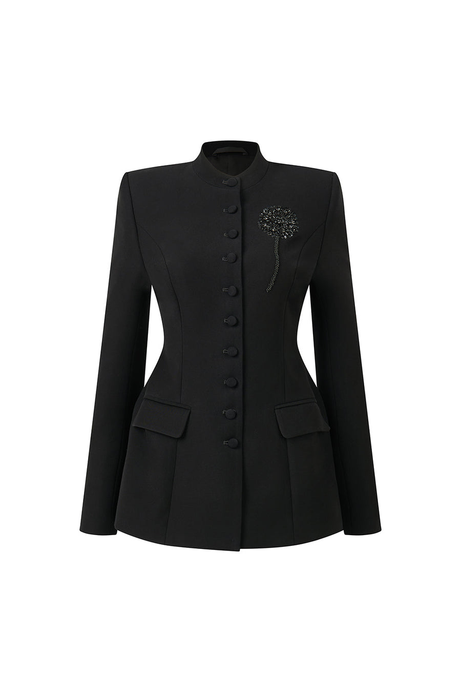 Milana Hourglass Button Poly Silk Jacket 7